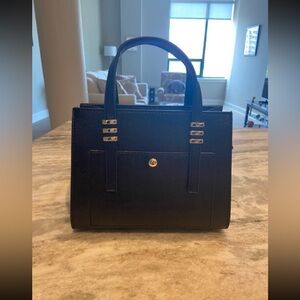 Black Handbag with Gold Detail
